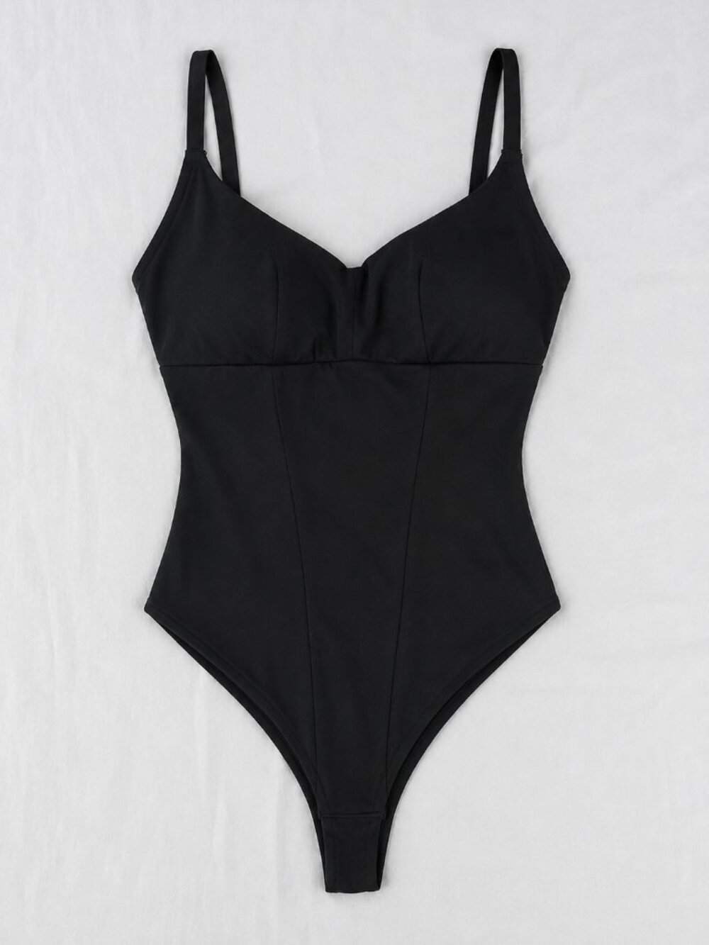 Popilush, Black Spaghetti-Strap Bodysuit